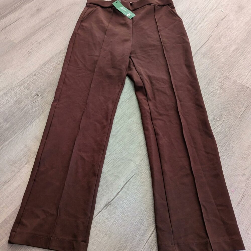 Women's Large Urban CoCo Stretchy Work Pants Bootcut Yoga Brown NWT